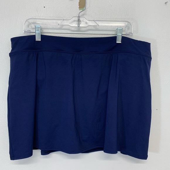 Lands End Swim Skirt 18 Blue Built in Briefs Stretch Beach Travel Elastic Waist - Picture 4 of 8